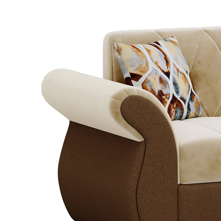 Bharat Lifestyle Alina Fabric 3 Seater Sofa (Cream & Brown) | Modern Dual Tone Design | DIY Assembly | Sturdy Wooden Frame | Comfortable Seating | 1 Year Warranty - BHARAT LIFESPACE PRIVATE LIMITED