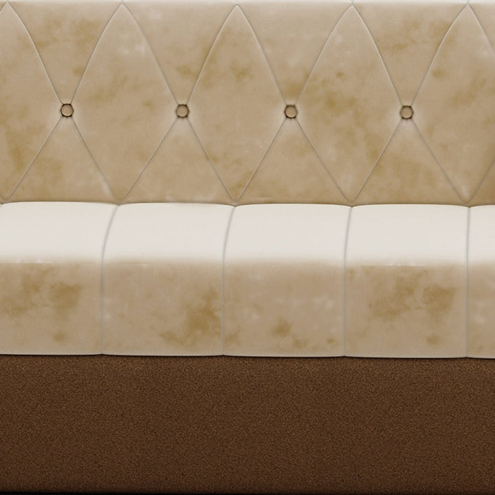 Bharat Lifestyle Alina Fabric 3 Seater Sofa (Cream & Brown) | Modern Dual Tone Design | DIY Assembly | Sturdy Wooden Frame | Comfortable Seating | 1 Year Warranty - BHARAT LIFESPACE PRIVATE LIMITED
