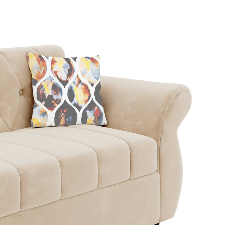 Bharat Lifestyle Alina Fabric 3 Seater Sofa (Cream) | Modern Elegant Design | DIY Assembly | Sturdy Wooden Frame | Comfortable Seating | 1 Year Warranty - BHARAT LIFESPACE PRIVATE LIMITED
