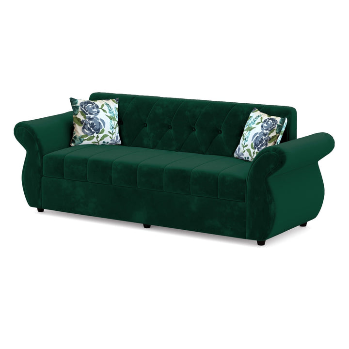 Bharat Lifestyle Alina Fabric 3 Seater Sofa (Military Green) for Living Room, Bedroom, Home and Office | DIY Assembly | Durable Wooden Frame | Comfortable Seating | 1 Year Warranty - BHARAT LIFESPACE PRIVATE LIMITED