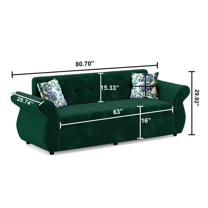 Bharat Lifestyle Alina Fabric 3 Seater Sofa (Military Green) for Living Room, Bedroom, Home and Office | DIY Assembly | Durable Wooden Frame | Comfortable Seating | 1 Year Warranty - BHARAT LIFESPACE PRIVATE LIMITED