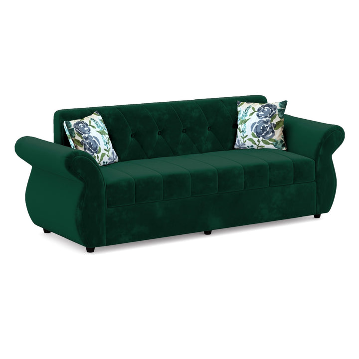 Bharat Lifestyle Alina Fabric 3 Seater Sofa (Military Green) for Living Room, Bedroom, Home and Office | DIY Assembly | Durable Wooden Frame | Comfortable Seating | 1 Year Warranty - BHARAT LIFESPACE PRIVATE LIMITED