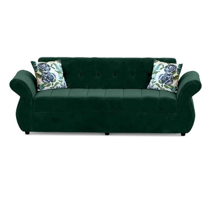 Bharat Lifestyle Alina Fabric 3 Seater Sofa (Military Green) for Living Room, Bedroom, Home and Office | DIY Assembly | Durable Wooden Frame | Comfortable Seating | 1 Year Warranty - BHARAT LIFESPACE PRIVATE LIMITED
