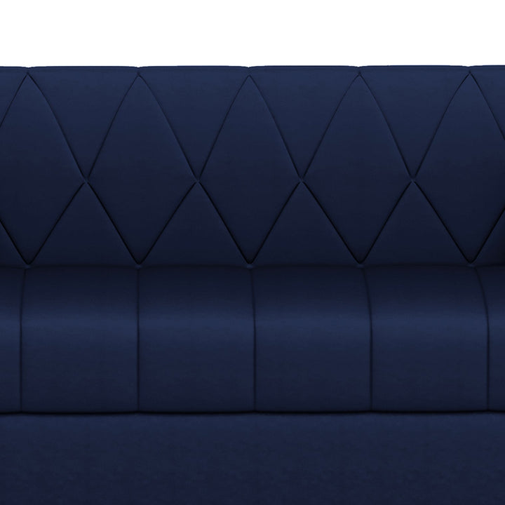 Bharat Lifestyle Alina Leatherette 3 Seater Sofa (Blue) | Stylish Modern Design | DIY Assembly | Durable Wooden Frame | Comfortable Seating | 1 Year Warranty - BHARAT LIFESPACE PRIVATE LIMITED