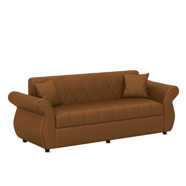 Bharat Lifestyle Alina Leatherette 3+2+D+CT Sofa Set (Finish Color - Tan) | Luxurious & Comfortable Sofa for Living Room, Bedroom & Office | Wooden Frame | DIY Assembly(Do - It - Yourself) | 1 Year Warranty - BHARAT LIFESPACE PRIVATE LIMITED