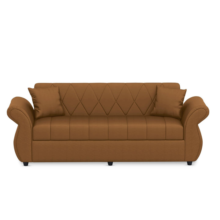Bharat Lifestyle Alina Leatherette 3+2+D+CT Sofa Set (Finish Color - Tan) | Luxurious & Comfortable Sofa for Living Room, Bedroom & Office | Wooden Frame | DIY Assembly(Do - It - Yourself) | 1 Year Warranty - BHARAT LIFESPACE PRIVATE LIMITED