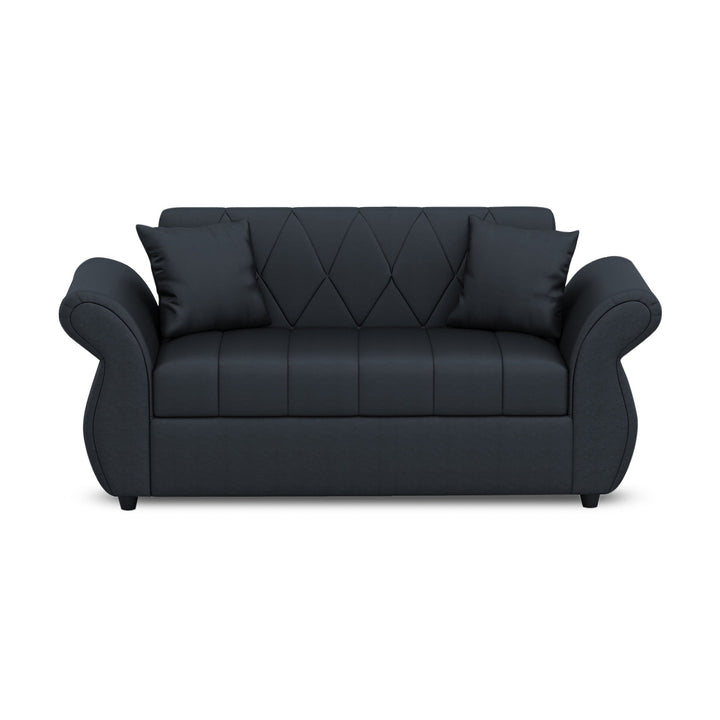 Bharat Lifestyle Alina Leatherette Upholstery 2 Seater (Finish Color - Black) Sofa, Luxurious Looks and Comfortable Sofa for Living Room, Bedroom, Home and Office, Wooden Frame Sofa, Black, Assembly DIY(Do - It - Yourself) - BHARAT LIFESPACE PRIVATE LIMITED