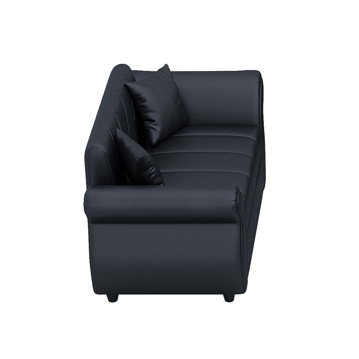 Bharat Lifestyle Alina Leatherette Upholstery 2 Seater (Finish Color - Black) Sofa, Luxurious Looks and Comfortable Sofa for Living Room, Bedroom, Home and Office, Wooden Frame Sofa, Black, Assembly DIY(Do - It - Yourself) - BHARAT LIFESPACE PRIVATE LIMITED