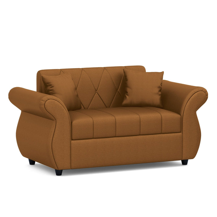 Bharat Lifestyle Alina Leatherette Upholstery 2 Seater (Finish Color – Tan) Sofa, Luxurious Looks and Comfortable Sofa for Living Room, Bedroom, Home and Office, Wooden Frame Sofa, Black, Assembly DIY(Do - It - Yourself) - BHARAT LIFESPACE PRIVATE LIMITED