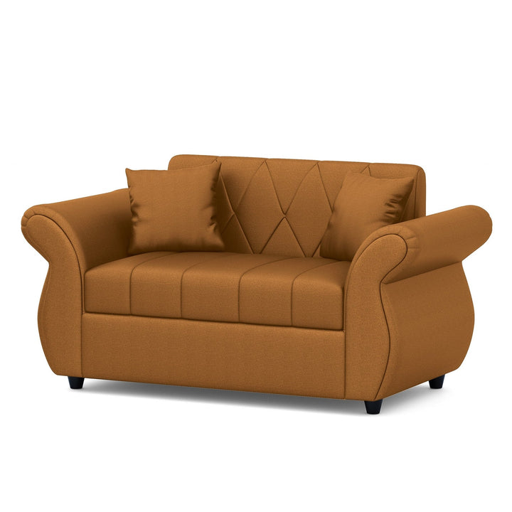 Bharat Lifestyle Alina Leatherette Upholstery 2 Seater (Finish Color – Tan) Sofa, Luxurious Looks and Comfortable Sofa for Living Room, Bedroom, Home and Office, Wooden Frame Sofa, Black, Assembly DIY(Do - It - Yourself) - BHARAT LIFESPACE PRIVATE LIMITED