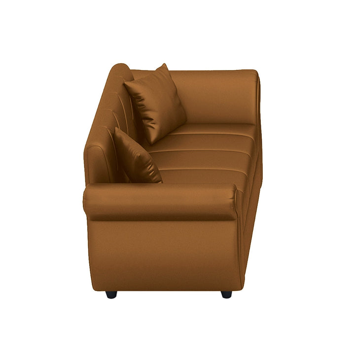 Bharat Lifestyle Alina Leatherette Upholstery 2 Seater (Finish Color – Tan) Sofa, Luxurious Looks and Comfortable Sofa for Living Room, Bedroom, Home and Office, Wooden Frame Sofa, Black, Assembly DIY(Do - It - Yourself) - BHARAT LIFESPACE PRIVATE LIMITED