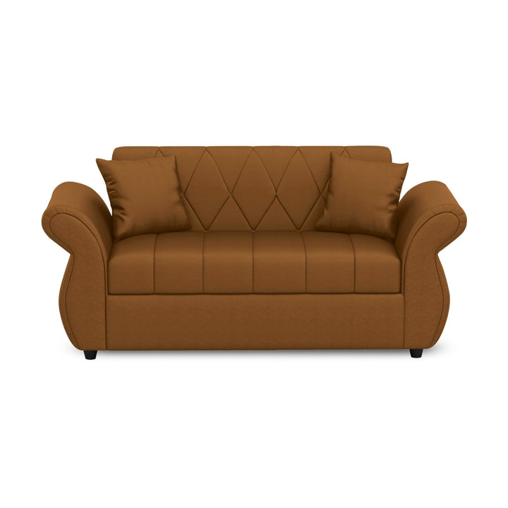 Bharat Lifestyle Alina Leatherette Upholstery 2 Seater (Finish Color – Tan) Sofa, Luxurious Looks and Comfortable Sofa for Living Room, Bedroom, Home and Office, Wooden Frame Sofa, Black, Assembly DIY(Do - It - Yourself) - BHARAT LIFESPACE PRIVATE LIMITED