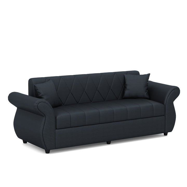 Bharat Lifestyle Alina Leatherette Upholstery 3 + 2 + 2 + D + CT Seater (Finish Color - Black) Sofa, Luxurious Looks and Comfortable Sofa for Living Room, Bedroom, Home and Office, Wooden Frame Sofa, Assembly DIY(Do - It - Yourself) - BHARAT LIFESPACE PRIVATE LIMITED