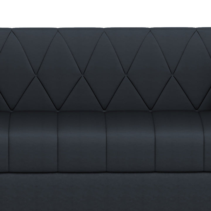Bharat Lifestyle Alina Leatherette Upholstery 3 Seater (Finish Color - Black) Sofa, Luxurious Looks and Comfortable Sofa for Living Room, Bedroom, Home and Office, Wooden Frame Sofa, Black, Assembly DIY(Do - It - Yourself) - BHARAT LIFESPACE PRIVATE LIMITED