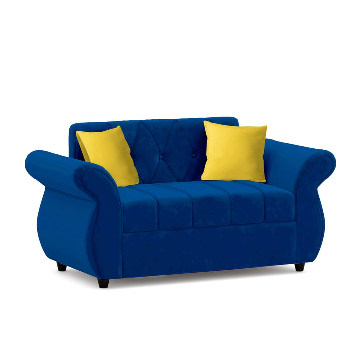 Bharat Lifestyle Alina Suede Velvet Fabric 3 + 2 + 2 + D + CT Seater (Finish Color – Blue) Sofa, Luxurious Looks and Comfortable Sofa for Living Room, Bedroom, Home and Office, Wooden Frame Sofa, Assembly DIY(Do - It - Yourself) - BHARAT LIFESPACE PRIVATE LIMITED