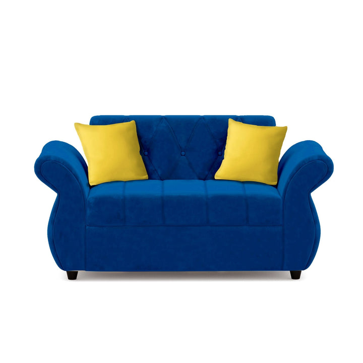 Bharat Lifestyle Alina Suede Velvet Fabric 3 + 2 + 2 + D + CT Seater (Finish Color – Blue) Sofa, Luxurious Looks and Comfortable Sofa for Living Room, Bedroom, Home and Office, Wooden Frame Sofa, Assembly DIY(Do - It - Yourself) - BHARAT LIFESPACE PRIVATE LIMITED