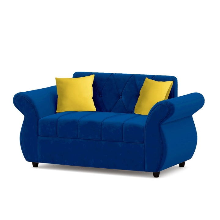 Bharat Lifestyle Alina Suede Velvet Fabric 3 + 2 + 2 + D + CT Seater (Finish Color – Blue) Sofa, Luxurious Looks and Comfortable Sofa for Living Room, Bedroom, Home and Office, Wooden Frame Sofa, Assembly DIY(Do - It - Yourself) - BHARAT LIFESPACE PRIVATE LIMITED