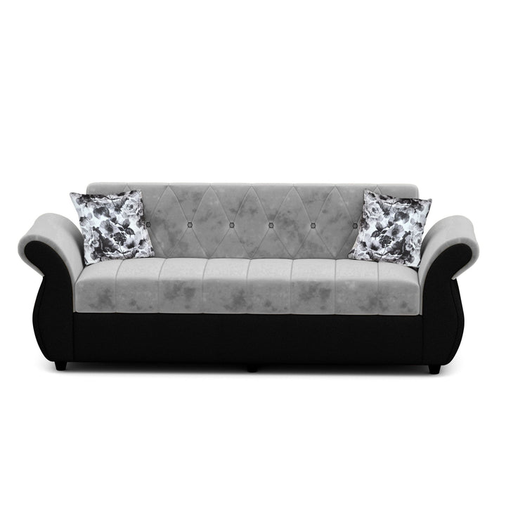 Bharat Lifestyle Alina Suede Velvet Fabric 3 + 2 + D + CT Seater (Finish Color – Black and Grey) Sofa, Luxurious Looks and Comfortable Sofa for Living Room, Bedroom, Home and Office, Wooden Frame Sofa, Assembly DIY(Do - It - Yourself) - BHARAT LIFESPACE PRIVATE LIMITED