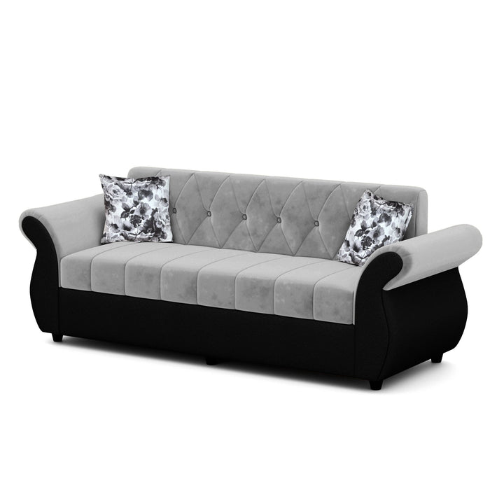Bharat Lifestyle Alina Suede Velvet Fabric 3 + 2 + D + CT Seater (Finish Color – Black and Grey) Sofa, Luxurious Looks and Comfortable Sofa for Living Room, Bedroom, Home and Office, Wooden Frame Sofa, Assembly DIY(Do - It - Yourself) - BHARAT LIFESPACE PRIVATE LIMITED