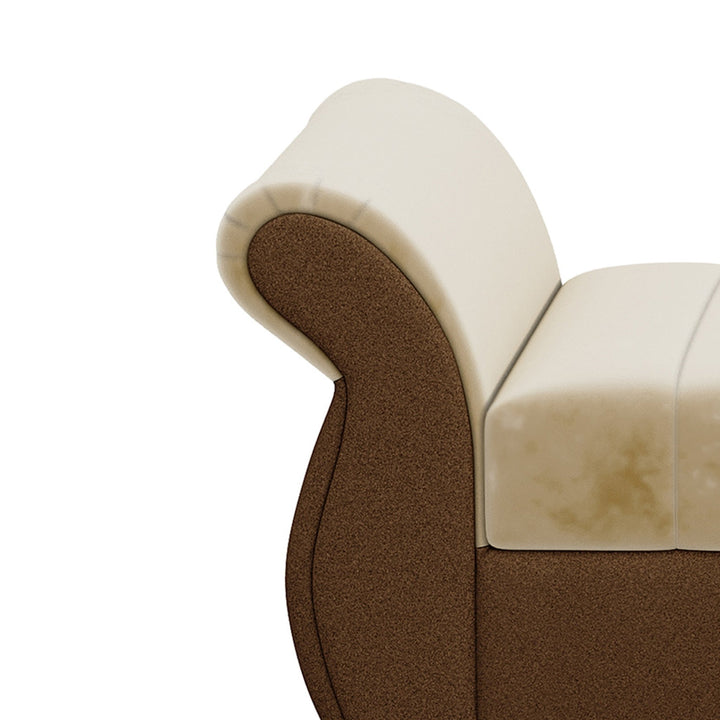 Bharat Lifestyle Alina Suede Velvet Fabric 3 + 2 + D + CT Seater (Finish Color – Cream and Brown) Sofa, Luxurious Looks and Comfortable Sofa for Living Room, Bedroom, Home and Office, Wooden Frame Sofa, Assembly DIY(Do - It - Yourself) - BHARAT LIFESPACE PRIVATE LIMITED