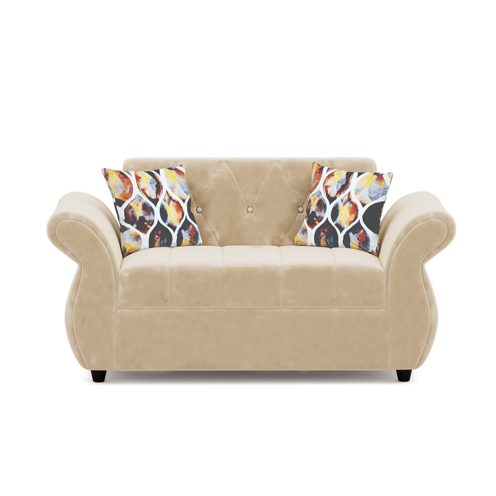 Bharat Lifestyle Alina Suede Velvet Fabric 3 + 2 + D + CT Seater (Finish Color – Cream) Sofa, Luxurious Looks and Comfortable Sofa for Living Room, Bedroom, Home and Office, Wooden Frame Sofa, Assembly DIY(Do - It - Yourself) - BHARAT LIFESPACE PRIVATE LIMITED