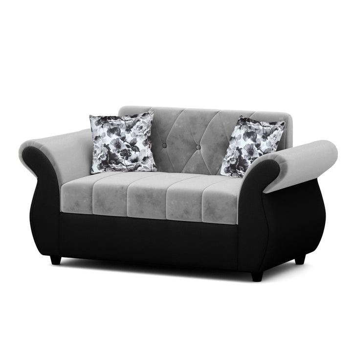 Bharat Lifestyle Alina Suede Velvet Fabric 3 + 2 Seater (Finish Color – Black and Grey) Sofa, Luxurious Looks and Comfortable Sofa for Living Room, Bedroom, Home and Office, Wooden Frame Sofa, Assembly DIY(Do - It - Yourself) - BHARAT LIFESPACE PRIVATE LIMITED