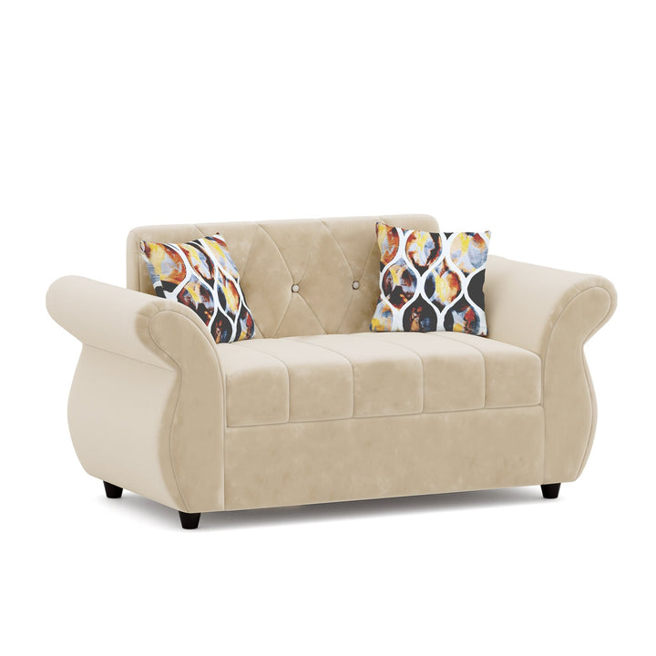 Bharat Lifestyle Alina Suede Velvet Fabric 3+2 Seater (Finish Color - Cream) Sofa, Luxurious Looks and Comfortable Sofa for Living Room, Bedroom, Home and Office, Wooden Frame Sofa, Assembly DIY(Do - It - Yourself) - BHARAT LIFESPACE PRIVATE LIMITED