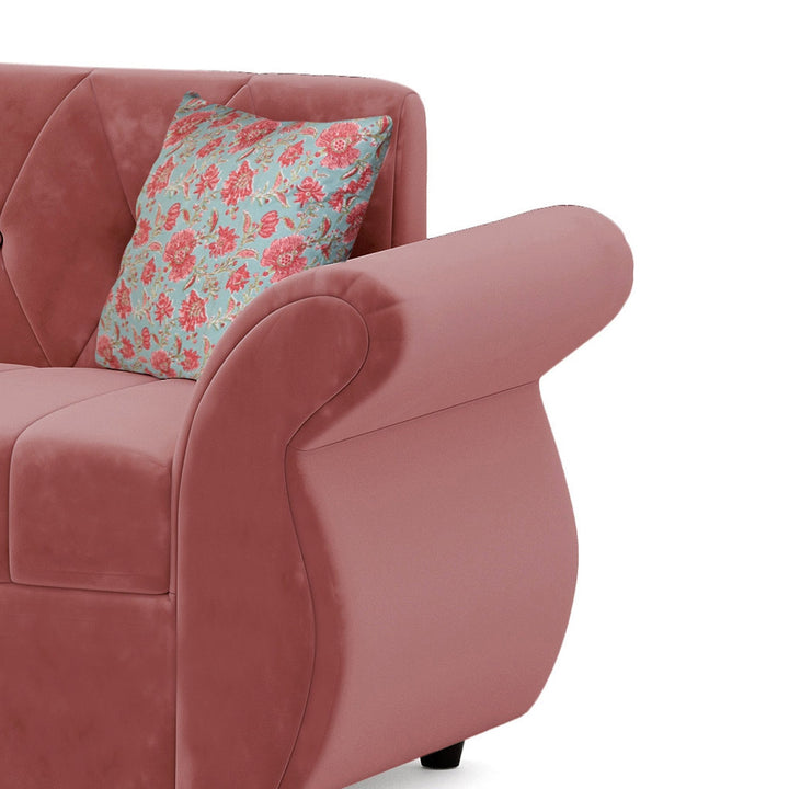 Bharat Lifestyle Alina Suede Velvet Fabric 3+2 Seater (Finish Color - Peach) Sofa, Luxurious Looks and Comfortable Sofa for Living Room, Bedroom, Home and Office, Wooden Frame Sofa, Assembly DIY(Do - It - Yourself) - BHARAT LIFESPACE PRIVATE LIMITED