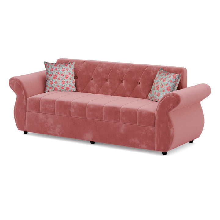 Bharat Lifestyle Alina Suede Velvet Fabric 3+2 Seater (Finish Color - Peach) Sofa, Luxurious Looks and Comfortable Sofa for Living Room, Bedroom, Home and Office, Wooden Frame Sofa, Assembly DIY(Do - It - Yourself) - BHARAT LIFESPACE PRIVATE LIMITED