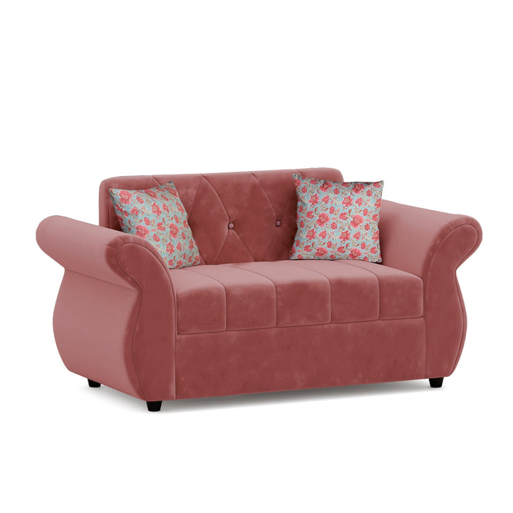 Bharat Lifestyle Alina Suede Velvet Fabric 3+2 Seater (Finish Color - Peach) Sofa, Luxurious Looks and Comfortable Sofa for Living Room, Bedroom, Home and Office, Wooden Frame Sofa, Assembly DIY(Do - It - Yourself) - BHARAT LIFESPACE PRIVATE LIMITED