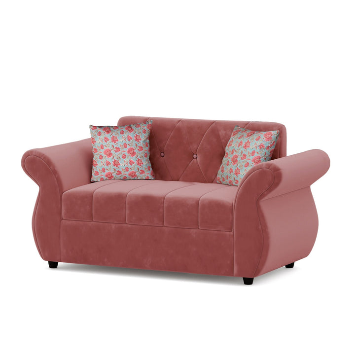 Bharat Lifestyle Alina Suede Velvet Fabric 3+2 Seater (Finish Color - Peach) Sofa, Luxurious Looks and Comfortable Sofa for Living Room, Bedroom, Home and Office, Wooden Frame Sofa, Assembly DIY(Do - It - Yourself) - BHARAT LIFESPACE PRIVATE LIMITED