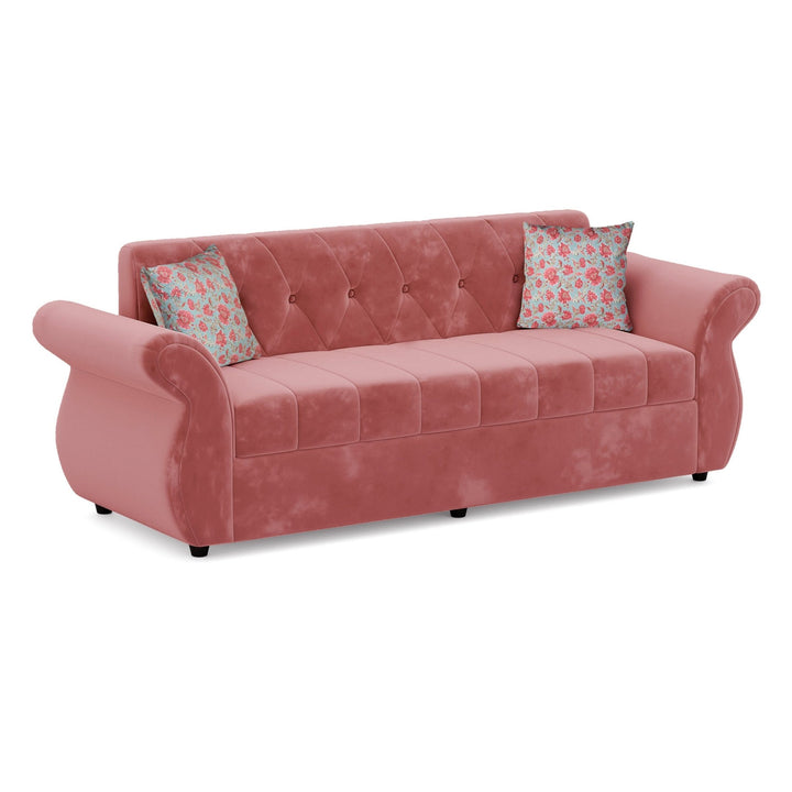 Bharat Lifestyle Alina Suede Velvet Fabric 3+2 Seater (Finish Color - Peach) Sofa, Luxurious Looks and Comfortable Sofa for Living Room, Bedroom, Home and Office, Wooden Frame Sofa, Assembly DIY(Do - It - Yourself) - BHARAT LIFESPACE PRIVATE LIMITED