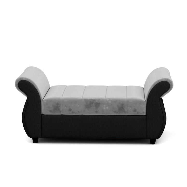 Bharat Lifestyle Alina Suede Velvet Fabric Diwan (Finish Color – Black and Grey), Luxurious Looks and Comfortable Sofa for Living Room, Bedroom, Home and Office, Wooden Frame Sofa, Assembly DIY(Do - It - Yourself) - BHARAT LIFESPACE PRIVATE LIMITED