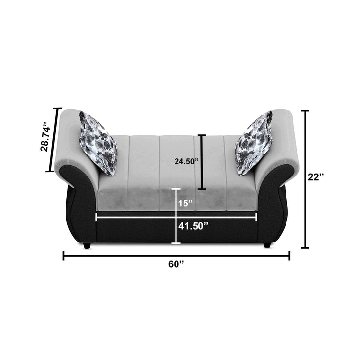 Bharat Lifestyle Alina Suede Velvet Fabric Diwan (Finish Color – Black and Grey), Luxurious Looks and Comfortable Sofa for Living Room, Bedroom, Home and Office, Wooden Frame Sofa, Assembly DIY(Do - It - Yourself) - BHARAT LIFESPACE PRIVATE LIMITED
