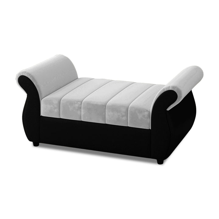 Bharat Lifestyle Alina Suede Velvet Fabric Diwan (Finish Color – Black and Grey), Luxurious Looks and Comfortable Sofa for Living Room, Bedroom, Home and Office, Wooden Frame Sofa, Assembly DIY(Do - It - Yourself) - BHARAT LIFESPACE PRIVATE LIMITED