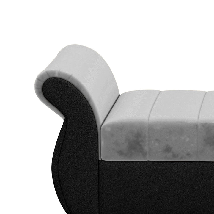 Bharat Lifestyle Alina Suede Velvet Fabric Diwan (Finish Color – Black and Grey), Luxurious Looks and Comfortable Sofa for Living Room, Bedroom, Home and Office, Wooden Frame Sofa, Assembly DIY(Do - It - Yourself) - BHARAT LIFESPACE PRIVATE LIMITED