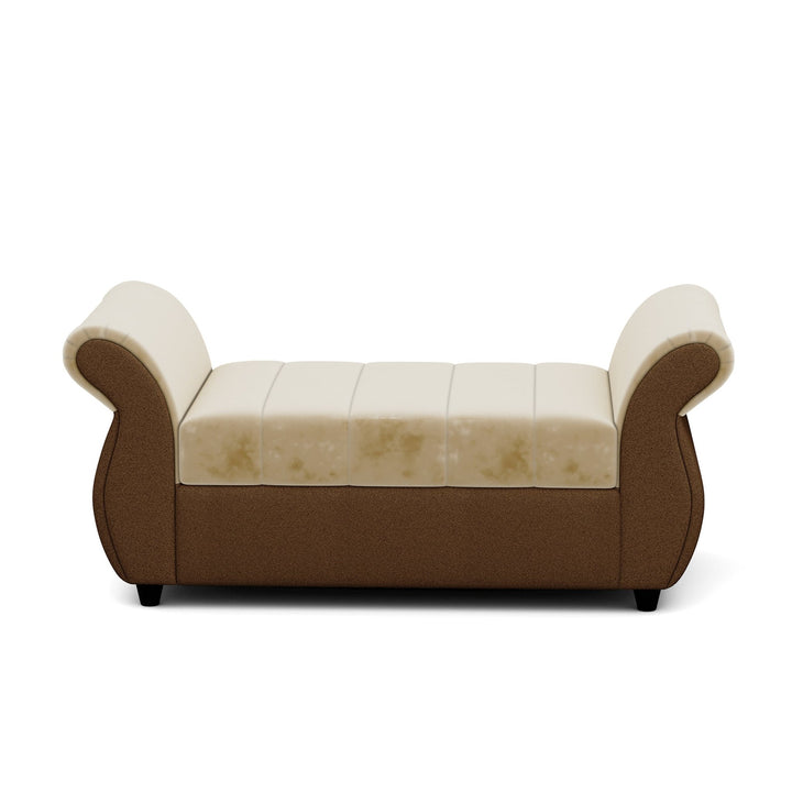 Bharat Lifestyle Alina Suede Velvet Fabric Diwan Sofa (Finish Color - Cream & Brown) | Luxurious and Comfortable Diwan for Living Room, Bedroom, Home & Office | Wooden Frame | DIY Assembly | 1 Year Warranty - BHARAT LIFESPACE PRIVATE LIMITED