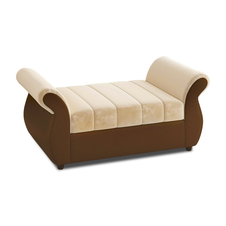Bharat Lifestyle Alina Suede Velvet Fabric Diwan Sofa (Finish Color - Cream & Brown) | Luxurious and Comfortable Diwan for Living Room, Bedroom, Home & Office | Wooden Frame | DIY Assembly | 1 Year Warranty - BHARAT LIFESPACE PRIVATE LIMITED