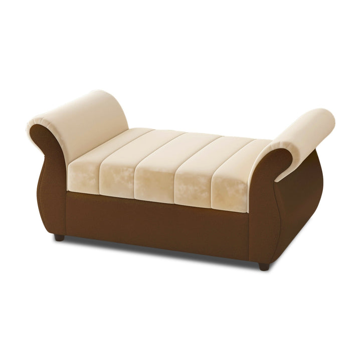 Bharat Lifestyle Alina Suede Velvet Fabric Diwan Sofa (Finish Color - Cream & Brown) | Luxurious and Comfortable Diwan for Living Room, Bedroom, Home & Office | Wooden Frame | DIY Assembly | 1 Year Warranty - BHARAT LIFESPACE PRIVATE LIMITED