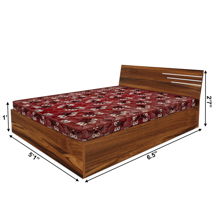 Bharat Lifestyle Amsterdam Bed With Mattress Engineered Wood Queen Bed (Finish Color - Brown With Mattress, Delivery Condition - Knock Down) - BHARAT LIFESPACE PRIVATE LIMITED