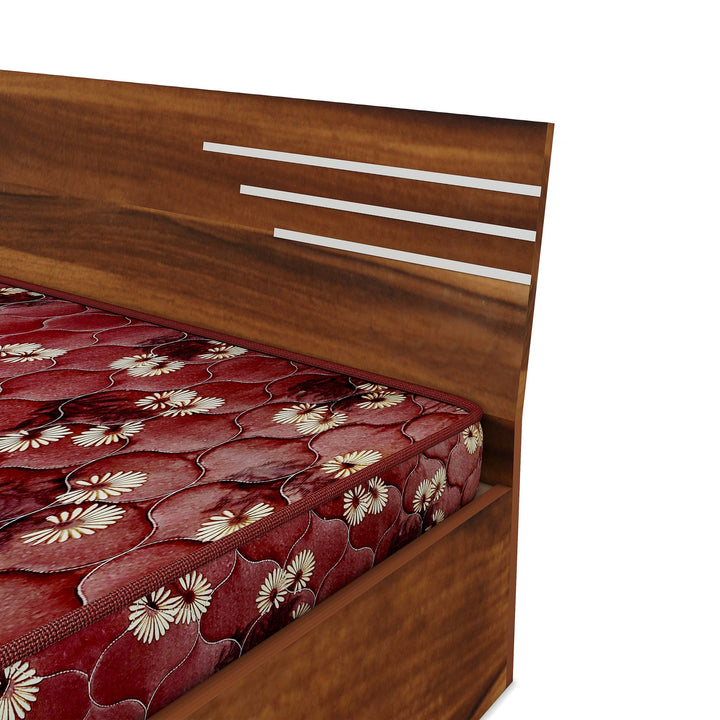 Bharat Lifestyle Amsterdam Bed With Mattress Engineered Wood Queen Bed (Finish Color - Brown With Mattress, Delivery Condition - Knock Down) - BHARAT LIFESPACE PRIVATE LIMITED