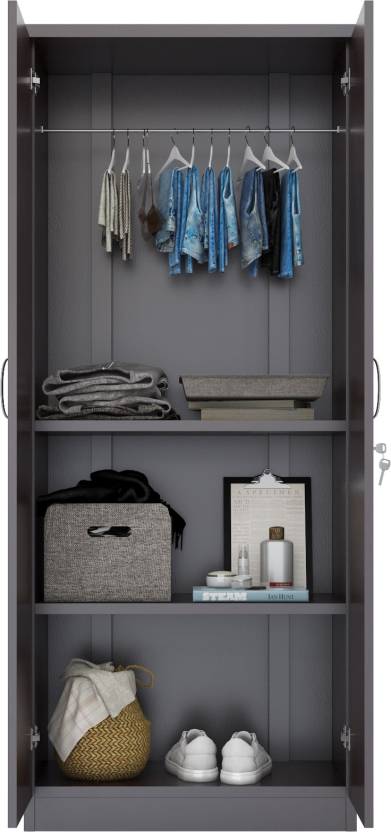 Bharat Lifestyle Amsterdam Engineered Wood 2 Door Wardrobe (Finish Color - Wenge, Knock Down) - BHARAT LIFESPACE PRIVATE LIMITED