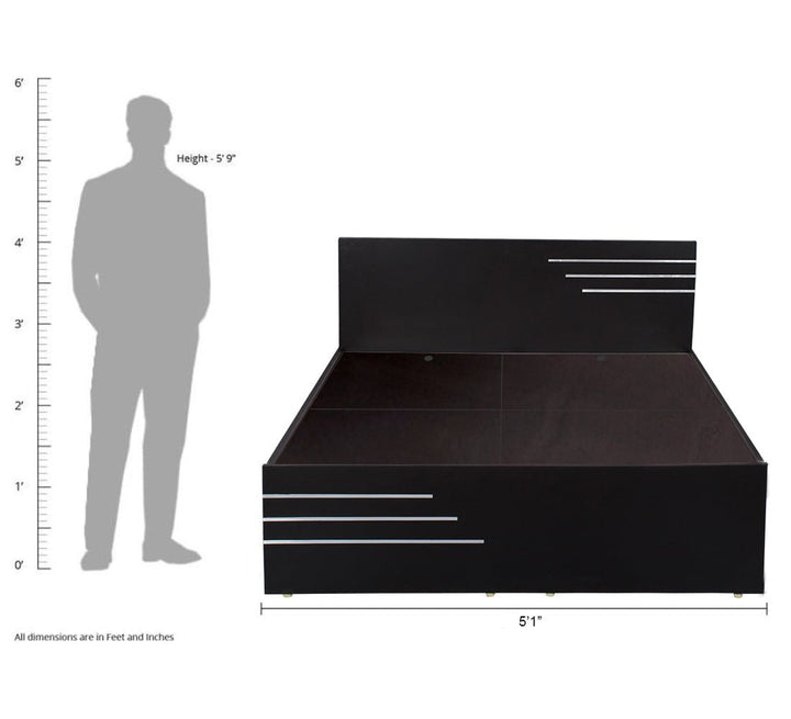 Bharat Lifestyle Amsterdam Engineered Wood King Bed (Finish Color - Flowery Wenge, Delivery Condition - Knock Down) - BHARAT LIFESPACE PRIVATE LIMITED