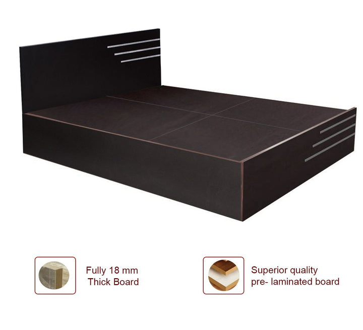 Bharat Lifestyle Amsterdam Engineered Wood King Bed (Finish Color - Flowery Wenge, Delivery Condition - Knock Down) - BHARAT LIFESPACE PRIVATE LIMITED