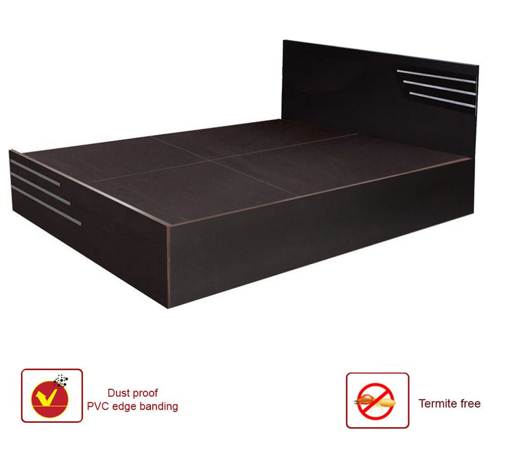 Bharat Lifestyle Amsterdam Engineered Wood King Bed (Finish Color - Flowery Wenge, Delivery Condition - Knock Down) - BHARAT LIFESPACE PRIVATE LIMITED