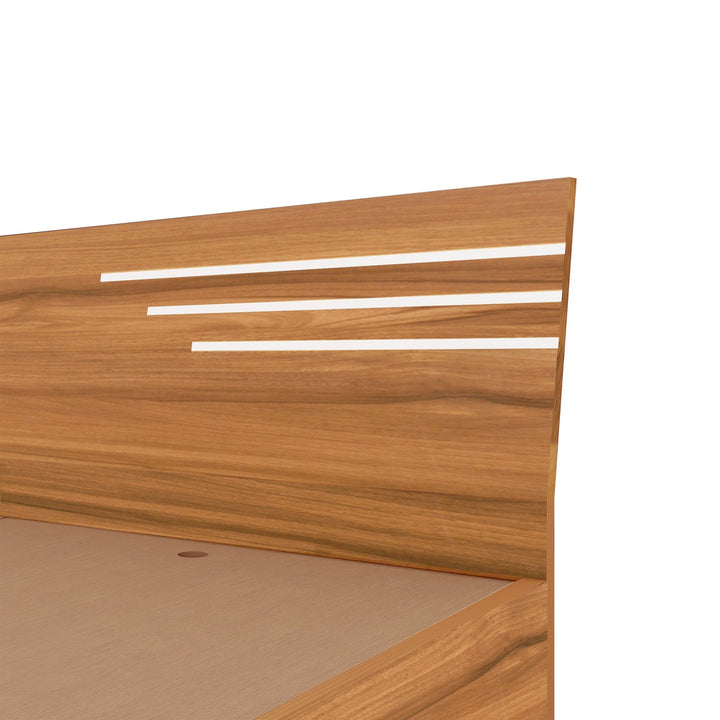 Bharat Lifestyle Amsterdam Engineered Wood Queen Bed (Finish Color - Brown & White, Delivery Condition - Knock Down) - BHARAT LIFESPACE PRIVATE LIMITED