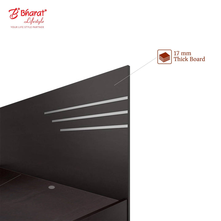 Bharat Lifestyle Amsterdam Engineered Wood Queen Bed (Finish Color - Flowery Wenge, Delivery Condition - Knock Down) - BHARAT LIFESPACE PRIVATE LIMITED