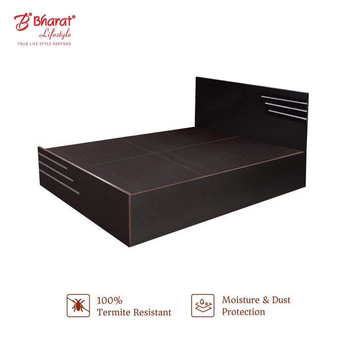Bharat Lifestyle Amsterdam Engineered Wood Queen Bed (Finish Color - Flowery Wenge, Delivery Condition - Knock Down) - BHARAT LIFESPACE PRIVATE LIMITED