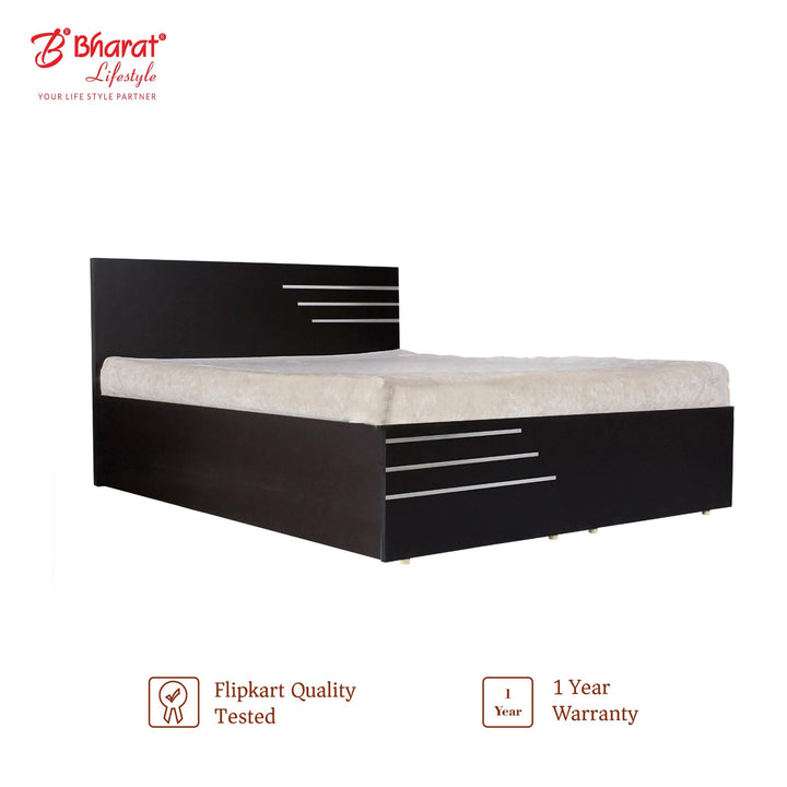 Bharat Lifestyle Amsterdam Engineered Wood Queen Bed (Finish Color - Flowery Wenge, Delivery Condition - Knock Down) - BHARAT LIFESPACE PRIVATE LIMITED