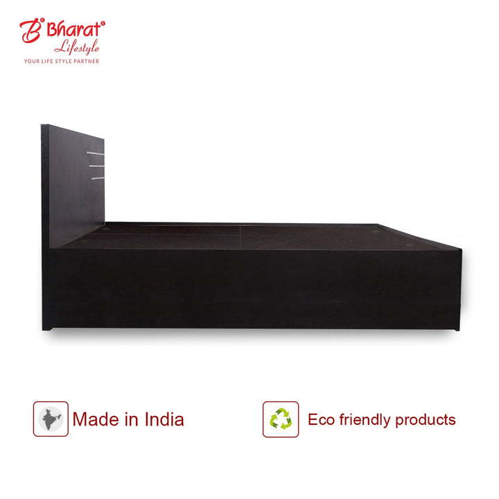 Bharat Lifestyle Amsterdam Engineered Wood Queen Bed (Finish Color - Flowery Wenge, Delivery Condition - Knock Down) - BHARAT LIFESPACE PRIVATE LIMITED